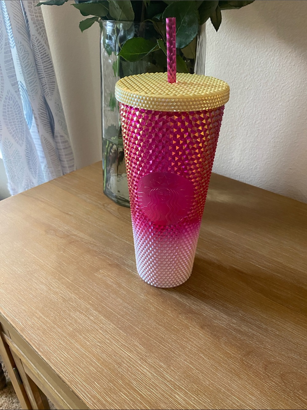 Starbucks Pink Yellow Ombré Studded Tumbler